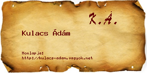 Kulacs Ádám névjegykártya